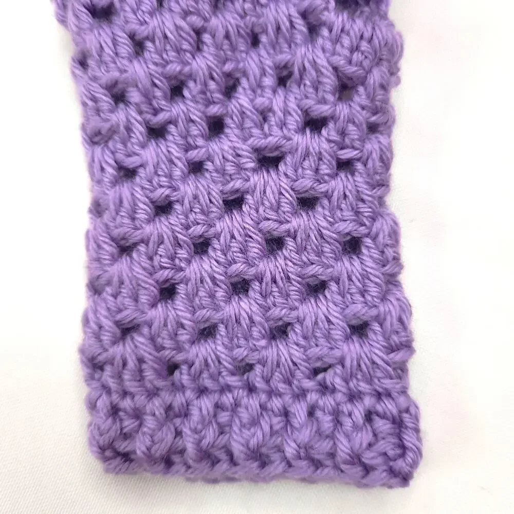 Crochet Dragon Scale Fingerless Gloves Handmade Purple Texting Crocodile Stitch